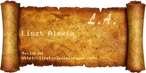 Liszt Alexia névjegykártya
